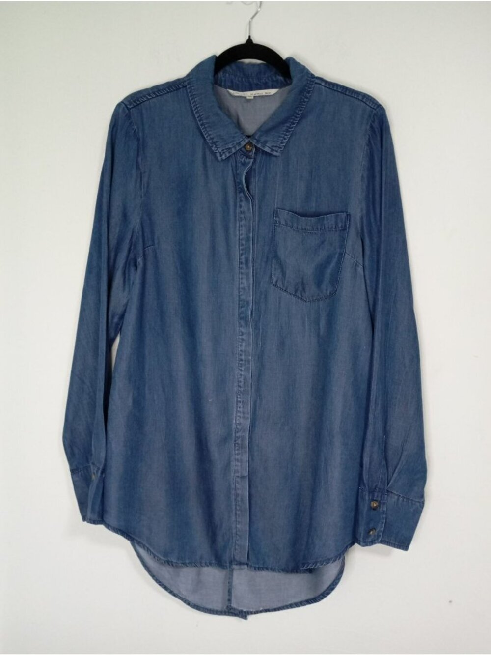 Rachel Roy Denim Blue Button-Up Shirt With Chest Pocket XXL